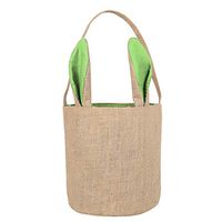 Egg Basket Holiday Rabbit Bunny Printed Canvas Gift Carry Eggs Candy Bag - HHmei Rabbit Bag, Rabbit, Rabbit Storage Bag (Green)