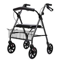 Walkers Elderly with Seat Rehabilitation Auxiliary Older's Trolley Handrail Frame Foldable Rest Chair Shopping Cart (Color : Black, Size : 67x60x(87-94) cm)