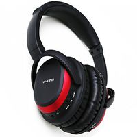 Active Noise Cancelling Headphones Bluetooth,Wireless Over Ear Headset with Inline Microphone and Volume Control,ANC Battery Time 10 Hours,W-KING BH800,Red