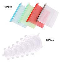 Reusable Silicone Food Storage Bag Set of 4 - Messar Airtight Zip Seal Preservation Bag Container for Refrigerator Freeze Steamer Microwave Storing Fruits Vegetables Meat Milk (2*L + 2*S)