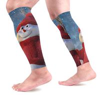 LEVEIS Freezing Snowman Christmas Tree Calf Compression Sleeves 1 Pair, Leg Performance Support for Shin Splint Calf Pain Relief Men & Women Guards Sleeves for Running Cycling