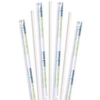 Biodegradable Eco Friendly Paper Straws, Compostable White Jumbo Paper Solid Wrapped 10 Inch, Box of 3200 Straws