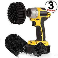 SIQUK 3 Pieces Scrub Brush Drill Attachment Kit - Black Ultra Stiff Bristle Power Scrubber Cleaning Brush for Heavy Duty Industrial Stripping and Harsh Scrubbing Applications on Concrete, Stone, Meta