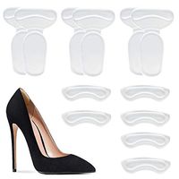 Heel Cushion Inserts, Reusable Soft Shoe Inserts Heel Cushion Pads Self-Adhesive Foot Care Protector Grips Liners Loose Shoes - Heel Pain Relief Bunion Callus Blisters- 6 Pairs( Clear)