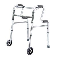 Walker with Roller | Elderly Walking Frame | Lightweight Aluminum Height Adjustable, Foldable | Mobility Aid Walker AA++