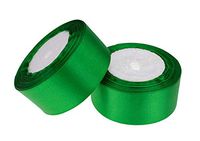ATRibbons 50 Yards 1-1/2 inch Wide Satin Ribbon Perfect for Wedding,Handmade Bows and Gift Wrapping,25 Yards/Roll x 2 Rolls (Green)