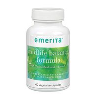 Emerita Midlife Balance Formula with Black Cohosh & Red Clover for Healthy Menopause Support | 30 Servings | 60 Capsules