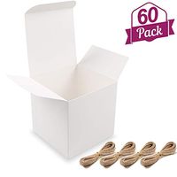 Moretoes White Boxes Small Gift Boxes 60pcs 4x4x4 Inches, Paper Gift Boxes with Lids for Gifts, Bridesmaid Proposal Box, Birthday Party, Cupcake Boxes, Crafting