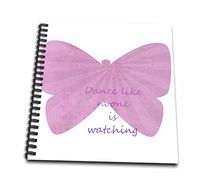 3dRose db_56211_1 Dance Like No One is Watching Pink Butterfly Inspirational Sayings Drawing Book, 8 by 8-Inch