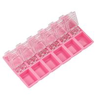 Ecurson 12 Grid Honeycomb Box Jewelry Box Nail Diamond Box Diamond Storage Box (Pink)