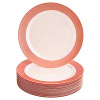 DISPOSABLE SIDE PLATES | Heavy Duty Plastic Cake Plates | Elegant Fine China Look | Pastel Collection – Blush (20 PC - 7.5”)