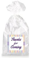 Purple Thanks for Coming Cursive Text Party Favor Bags with Ties - 12pack