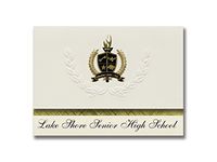 Signature Announcements Lake Shore Senior High School (Angola, NY) Graduation Announcements, Presidential style, Basic package of 25 with Gold & Black Metallic Foil seal