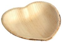 Brheez Palm Leaf Disposable Bamboo Style 7" Heart Shaped Plates - Natural Color - Elegant Sturdy - Biodegradable and Compostable (pack of 25)
