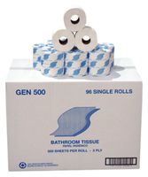 General Supply 500 Bath Tissue, 2-Ply, 500 Sheets Per Roll, White (Case of 96 Rolls)