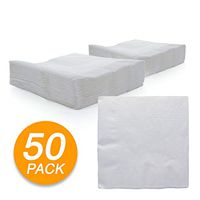 Amcrate Big Party Pack 125 Count White Beverage Napkins - Ideal for Wedding, Party, Birthday, Dinner, Lunch, Cocktails. (5” x 5”)