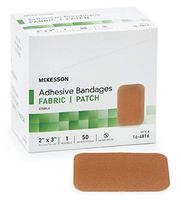 McKesson - Adhesive Strip McKesson 2 X 3 Inch Fabric Rectangle Tan Sterile - 50/Box - McK