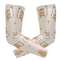 Cute Cartoon Corgi Unisex Arm Sleeve UV Protection Arm Compression Sleeve Skin Protection Sport Arm Cooler Sleeve for Running Hiking Jogging Motorcycling Climbing Camping