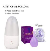 Anytime Gobal Menstrual Cup Reusable 100% Medical Grade Silicone Product Lady Menstruation Discharge Valve Women Cup Purple Large (Purple, Large)