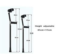 HANGERÂ Arm Crutches Aluminum Elbow Knee Adjustable Height Walkers Old Man Walking Stick Sport Crutch Underarm Crutches Folding Walker with Hand Crutches Drive, Black, C