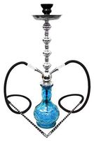 2 hose 26" Blue Hookah shisha nargila bar cheap nargile glass water Vase pipe
