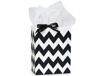 Nashville Wraps Shopping Gift Bags 25 Count - Chevron Stripe - Black - Cub