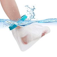 Waterproof Foot Cast Cover Wound Protector for Shower & Bath, Reusable Sealed Bandage Cast Dressing Protective Watertight Sleeve Bag for Foot/Toe/Instep/Ankle/Heel… (Blue)