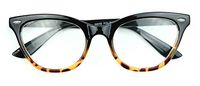 AStyles Vintage Inspired Half Tinted Frame Clear Lens Cat Eye Glasses (Black Brown Bottom, Clear)