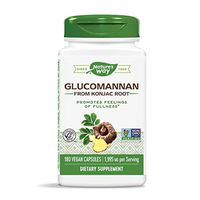 Nature's Way Premium Herbal Glucomannan from Konjac Root, 1,995 mg per serving, 180 Capsules (Packaging May Vary)