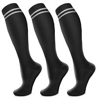 Compression Socks for Women & Men 15-20 mmHg, Best Medical, Nursing, for Running, Athletic, Edema, Diabetic, Varicose Veins, Travel, Pregnancy & Maternity (Large/X-Large, 031 Black/Black/Black)