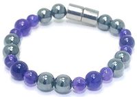 HIGHPOWER Magnetic Hematite and Amethyst Bracelet (6.75 Inch)