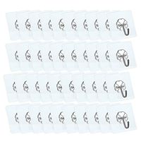 LLJEkieee 40PC Hooks Self Adhesive Reusable Transparent Adhesive Towel Hooks Bathroom for max 6kg