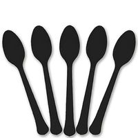 Extra Heavy Weight Plastic Spoons | 20ct (Jet Black)
