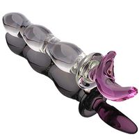 Glass Wand Massage Fairy Pink 5 Lovely Shapes Design Medical Grade Massager as A Beginner Gift Toy (Large Moon)