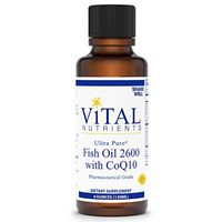 Vital Nutrients - Ultra Pure Fish Oil 2600 with CoQ10 - Hi-Potency Deep Sea Liquid Fish Oil with CoQ10, Cardiovascular Support, Natural Lemon Flavor - 4 Fl Oz per Bottle