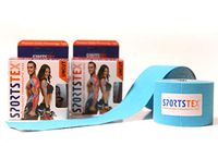 SPORTSTEX Kinesiology Therapeutic Tape, 5cm x 5M, Beige, Two Roll, Made in Korea (Available in Beige, Black, and Blue) (Blue, Two Roll)