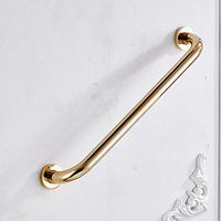 BATHSIR Sturdy Brass Bath Grab Bar Gold Finish 16 Inch,Safe Shower Handrail Blance Keep Wall Mounted for Child,Elerly,Disabled