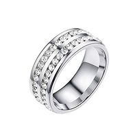 Festnight Medical Weight Loss Ring Simple Stainless Steel Magnetic Therapy Fashion Magnetic Healthcare Finger Fully-Jewelled Ring