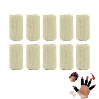 DengRen 10 Pieces Finger Sleeves Thumb Braces Support Elastic Compression Protector Braces for Relieving Pain Calluses Arthritis Knuckl Satisfactory Service Beige