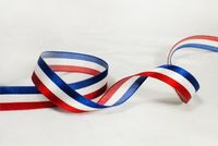 Top Quality Blue White Red Stripes Satin Ribbon American Flag 7/8" 1 Spool