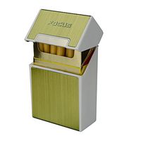 Focus Plastic Metal Cigarette Case - Hold 20pcs King Size Cigarettes NOT 100s Holder Case with Magnetic Flip Top Closure, Dispenser for Men and Women