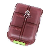 Daily Pill Organizer Weekly Pocket Pill Box Case Dispenser Small First Aid Holder Container Portable Pill Holder Travel Organizer Prescription Medication Reminder Medical Case for Vitamins Fish Oil