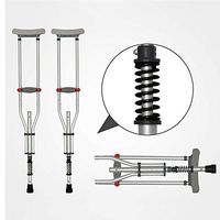 Underarm Crutches Shockabsorption, Crutches Can Adjust The Height, Of The Aluminum Cane Non-Slip Thickening And Folding, Suitable For The Elderly And As Well As Fractures And Disabled People