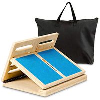 Goplus Slant Board, 4-Level Adjustable Wooden Incline Stretch Board, with Rotary Hinge & Anti-Skid Surface, 350lbs Weight Capacity, Safe & Stable Incline Training Board (Blue)