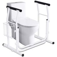 Giantex Medical Toilet Safety Rail Freestanding Stand Alone Padded Armrest Comfort, White