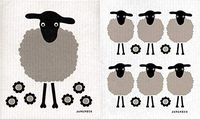 Jangneus Swedish Dishcloth/Sponge Cloth Eco-Friendly/Compostable Sheep Designs (2-Pk Big + Mini Sheep)
