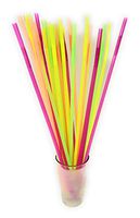 17" Long Flexible Neon Straws - Assorted Colors - Pack of 200