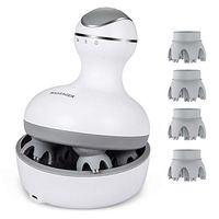 LATME Electric Scalp Massager Portable Head Massager Handheld with Tissue Kneading 84 Nodes Gifts Idea Stress Release Full Body Massage for Muscles Back Shoulder Calf Pain (White-Grey)