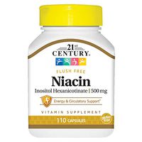 21st Century Niacin 500 mg Flush Free Capsules, 110 Count