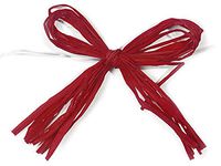 Pre-Tied Paper Raffia Gift Bow - Hot Red 4" Pre-Tied Paper Bows with 6" Twist Ties (8 Packs; 12 Bows Per Pack) - WRAPS-24112